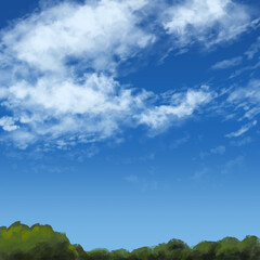 青空と森の風景