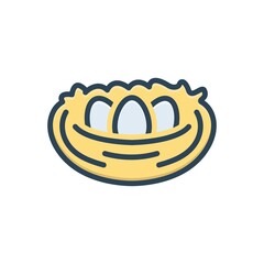 Obraz premium Color illustration icon for nest