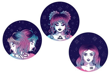 Air zodiac girls avatar set