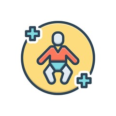 Color illustration icon for pediatric