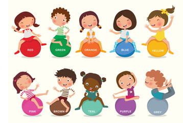 Variety of color for children to study and learn. vector, illustration 