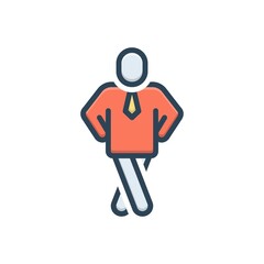 Color illustration icon for pose