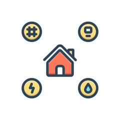 Color illustration icon for utilities