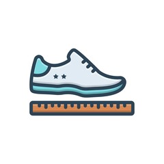 Color illustration icon for sized shoe