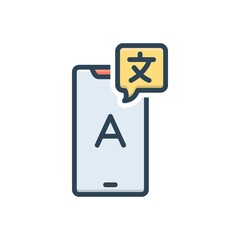 Color illustration icon for translator