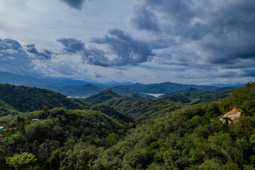 Naklejka premium photo view of mountains and fog in thailand 