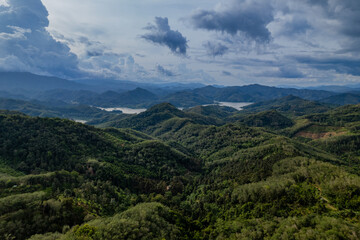 Naklejka premium photo view of mountains and fog in thailand 