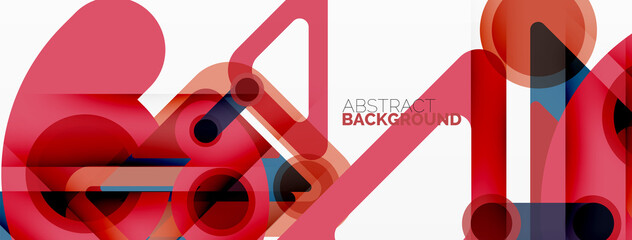 Geometric primitives. Lines, circles abstract background