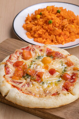 ピザとチキンライス　pizza