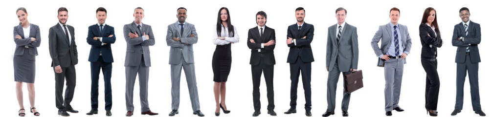 group of successful business people isolated on white