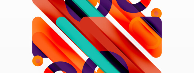 Lines geometric background. Stripes and rings composition business template for wallpaper, banner, background or landing