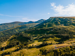 landscape view of carpathian mountains range