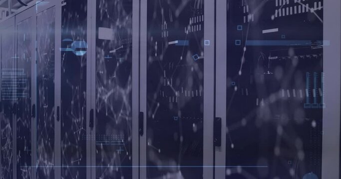 Animation of dots and connections over servers