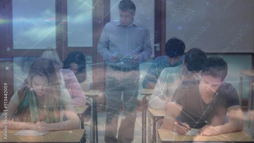 Poster animation of network of connections over diverse students at university
