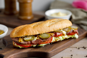 Tasty sandwich on a great background