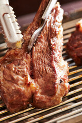 lamb ribs on the grill