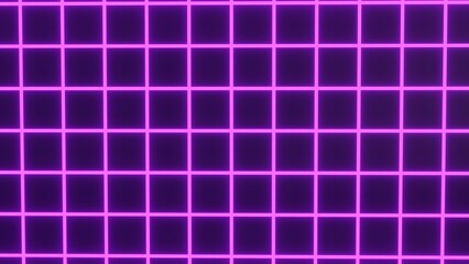 3d rendering neon abstract geometric background laser light show on stage purple square shape virtual square frame, neon glow lines Futuristic minimalist design