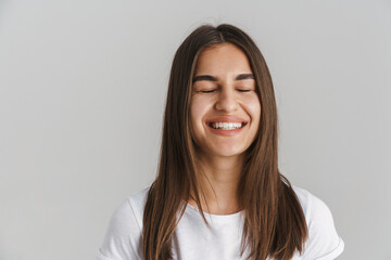 Fototapeta premium Portrait of a young casual white woman