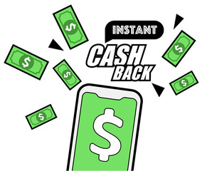 Money cashback concepts are great for financial payment or shopping promotion events.