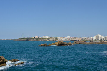 Obraz na płótnie Canvas Biarritz, du phare à la Grande Plage