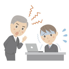 上司に怒られて困る男性社員