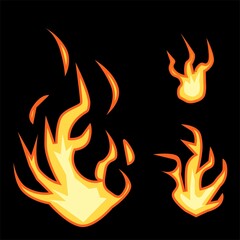 Fire Flame Graphics Design Elements Vector Illustration