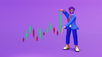 investment profit growth Financial advisor or wealth management earn money to get rich or increase your income or income ideas Investors Confident Investors Hold Huge Profit Growth Chart 3D rendering