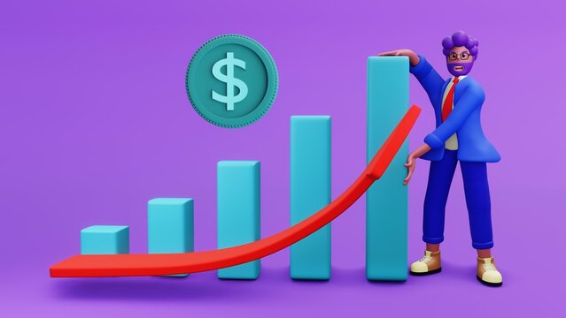 investment profit growth Financial advisor or wealth management earn money to get rich or increase your income or income ideas Investors Confident Investors Hold Huge Profit Growth Chart 3D rendering