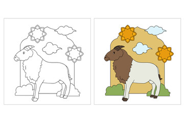 Hand Drawn Eid al Adha Coloring Pages for kids 1