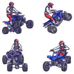 Set vector character of quad bike freestyler © artvector-23