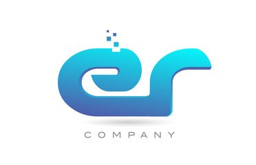 ER alphabet letter logo icon combination design. Creative template for business and company