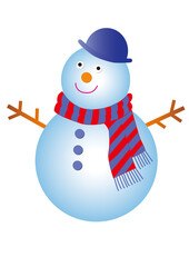 マフラーをした雪だるま

