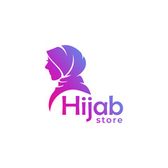 Hijab store logo design vector
