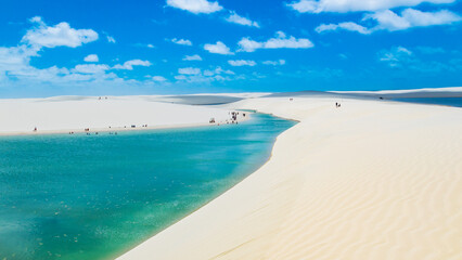 Turquoise lagoons located in the north east part of Brazil, close to the ocean (Maranhao region,...