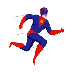 Fototapeten Running Superhero Pose Composition © Macrovector