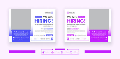 We are hiring for Job Vacancy Horizontal Flyer and Job Circular Corporate Agency Flyer Template Design.