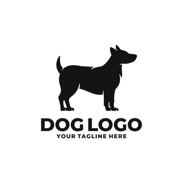Dog simple flat logo vector
