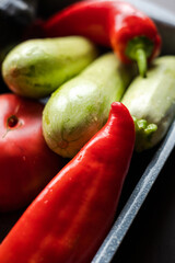 bunch of fall vegetables close up