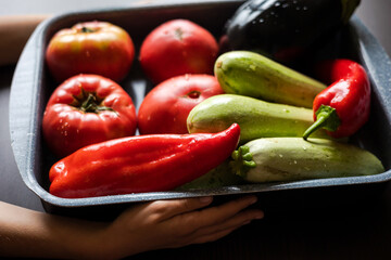 bunch of fall vegetables close up