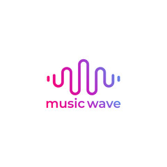 Music wave logo vector. Audio wave logo