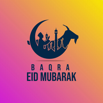 Baqra Eid Mubarak 2022 Icon Design Vector