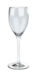 Empty glass for wine, isolated on white background