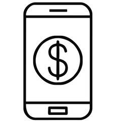 mobile phone with dollar sign