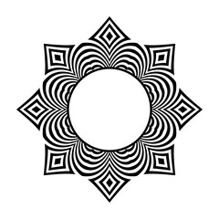 Abstract decorative geometric circle pattern. Round frame.