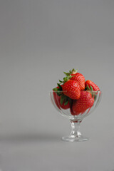 strawberries in a glass bowl