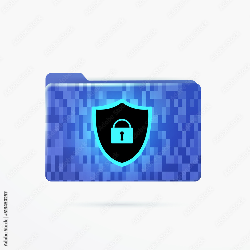 Poster folder lock vector icon. privacy data protection, digital security and encryption tools to protect c