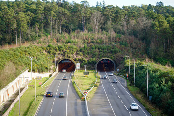 High up view looking at the Hindhead tunnel 