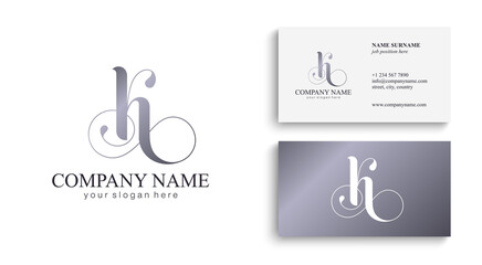 K letter monogram. Elegant luxury K logo. Calligraphic style. Vector design. Luxurious linear creative monogram.