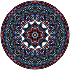 マンダラアート(睡蓮モチーフ、ビビッド、幾何学模様)