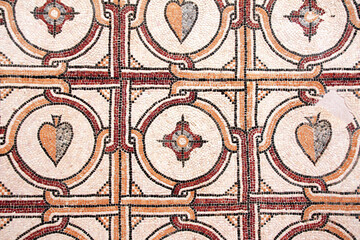 Ancient natural stone tile mosaics, Mount Nebo, Jordan